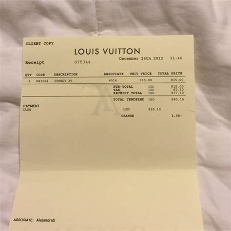 lv receipt template